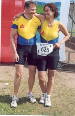 Andre Schmalz und Eva Maria Birlo im Finisher-Hoch